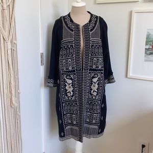 Johnny Was embroidered duster coat